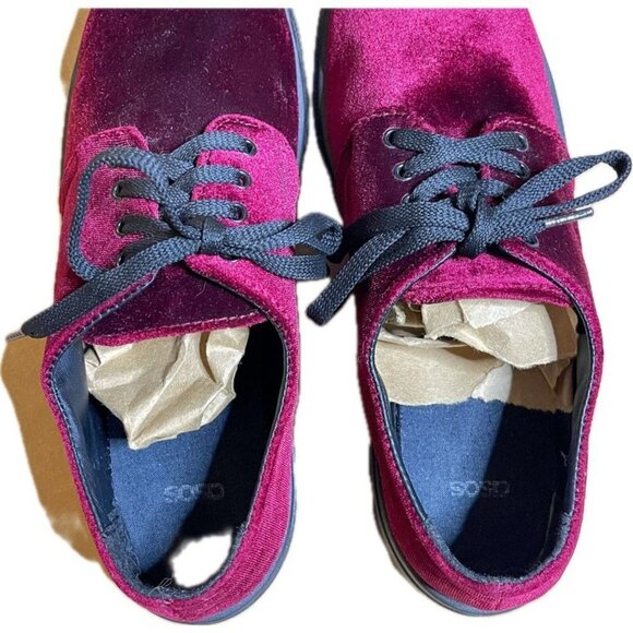 ASOS DESIGN Women’s Velvet Platform Creeper Shoes – Dark Red – Size 6 – Made in - Picture 3 of 4